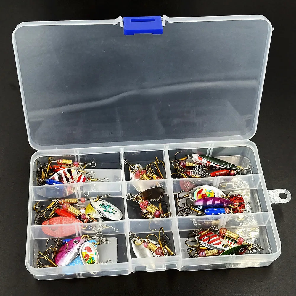 ZWICKE 30pcs Spinner Fishing Lure Kit Metal Sequin Spoon Hard Bait Fishing Wobblers Set Fishing Tackle Isca Atificial Lure Pesca